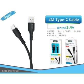 CABLE DE TYPE-C 2.0M 3.4A BSK-3108C