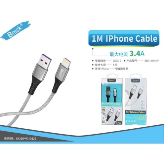 CABLE DE IPHONE 1.0M 3.4A BSK-3101IP