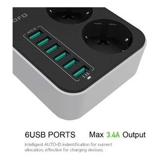 CABLE ALIMENTACION  6USB 3POWER CON INTERRUPTOR INDIVIDUAL