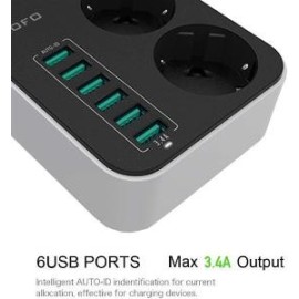CABLE ALIMENTACION  6USB 3POWER CON INTERRUPTOR INDIVIDUAL