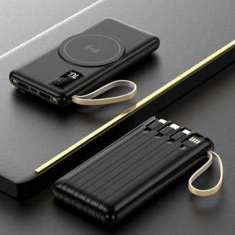 POWER BANK 10000MAH CARGA INALAMBRICO Y CABLE