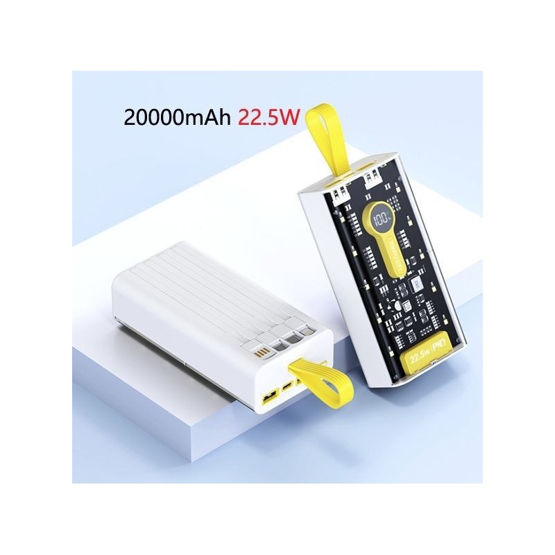 透明快充带线 POWER BANK 20000MAH 22.5W