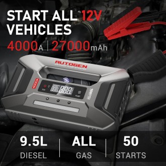 UTOGEN Portable Car Jump Starter with Air Compressor