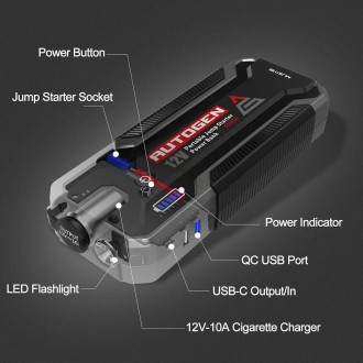 AUTOGEN 4000A 汽车启动器 12V 便携式电池启动器盒增压器套件