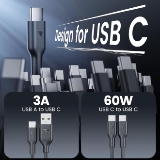 RAMPOW Cable USB C Carga Rapida 4 Pack