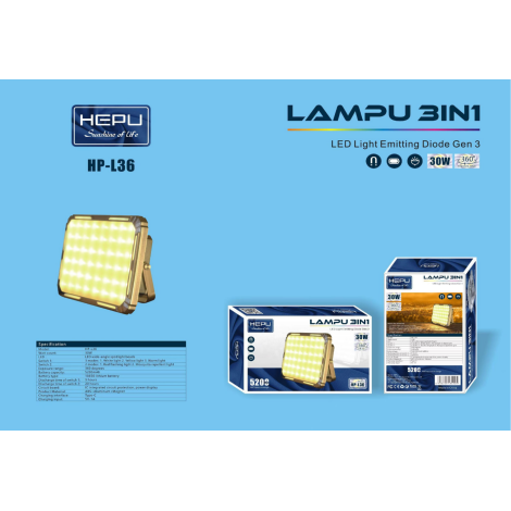 HEPU HP-L36 30W 5200MAH 3 IN 1