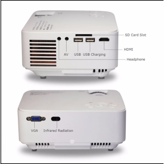 DBPOWER 1500 Lumen Video Proiettore LED con 150 "1080P HDMI VGA AV USB Beamer