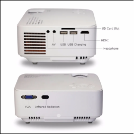 DBPOWER 1500 Lumen Video Proiettore LED con 150 "1080P HDMI VGA AV USB Beamer
