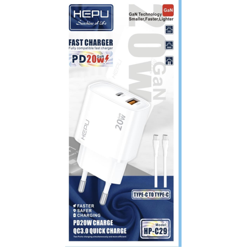 HEPU HP-C29 TYPE-C TO LIGHTNING PD20W QC3.0