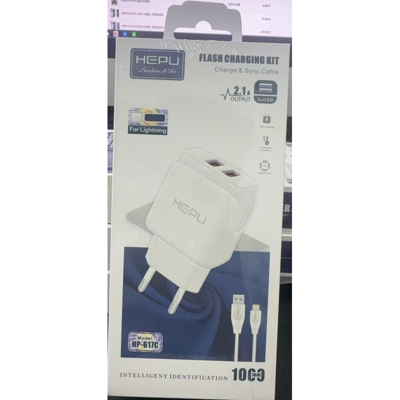 HEPU HP-617C 2XUSB LIGHTNING 2.1A
