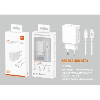 SIO SD02 CARGADOR COMPLETO PD20W CON CABLE C-L