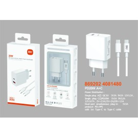 SIO SD03 CARGADOR COMPLETO PD20W QC3.0 CON CABLE C-C
