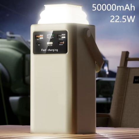 POWER BANK 50000MAH CON LUZ Y CABLE
