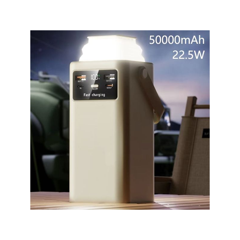 POWER BANK 50000MAH CON LUZ Y CABLE