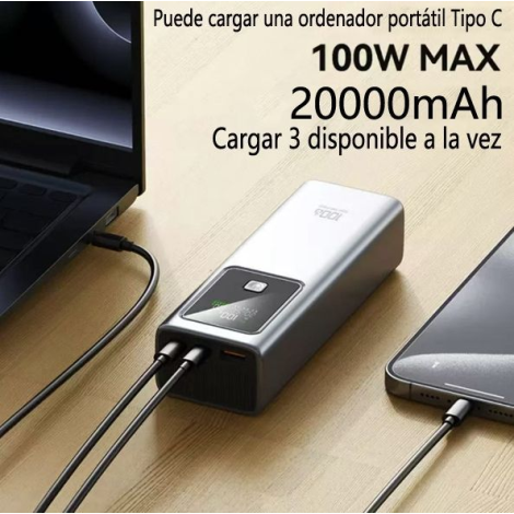 POWER BANK 20000MAH CARGA RAPIDO 100W