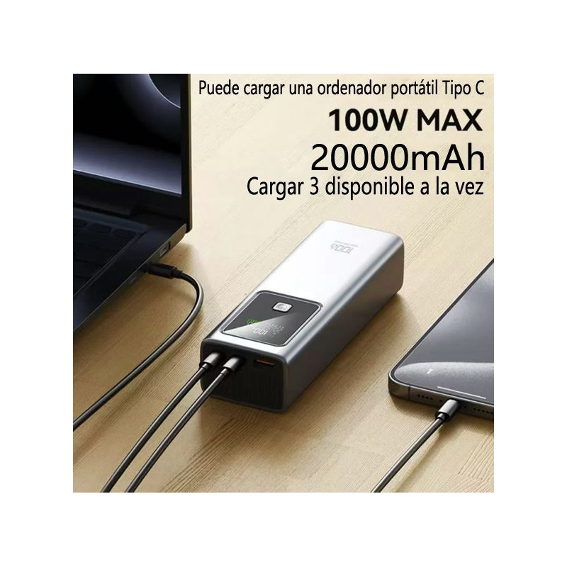 POWER BANK 20000MAH CARGA RAPIDO 100W 可冲笔记本