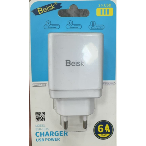 CARGADOR DE CASA 3USB 6A BSK-1035