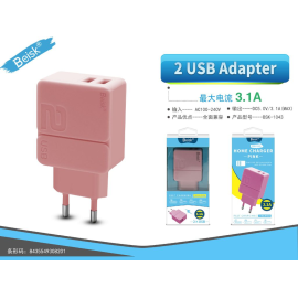 CARGADOR DE CASA 2USB 3.1A BSK-1043