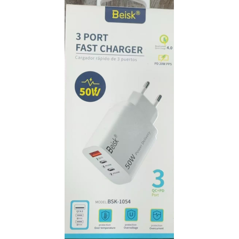 CARGADOR 3port 50W QC4.0