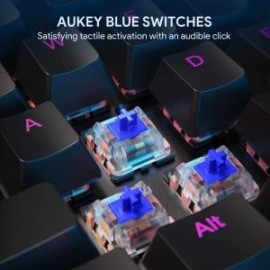 Aukey KM-G12 Teclado Mecánico Gaming RGB Switch Red