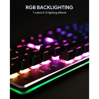 Aukey KM-G12 Teclado Mecánico Gaming RGB Switch Red