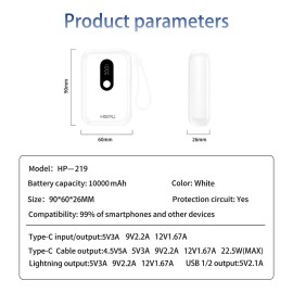 HEPU HP-A219 Power Bank 10000MAH 22.5W