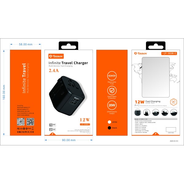 Infinite Travel charger 2.1A 12W