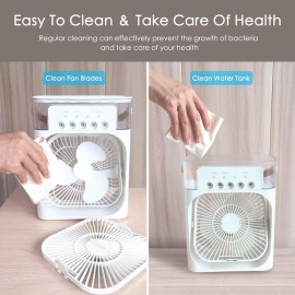 Ventilador USB-C mini, de mesa, nebulizador de agua y difusor de aromas