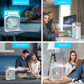 Ventilador USB-C mini, de mesa, nebulizador de agua y difusor de aromas