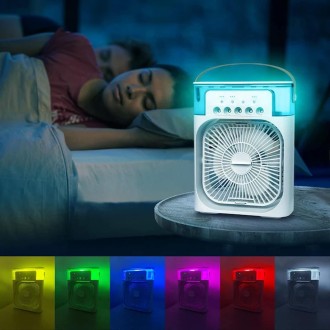 Ventilador USB-C mini, de mesa, nebulizador de agua y difusor de aromas
