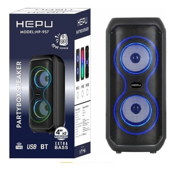 HEPU HP 957 便携式可充电蓝牙音箱 2*4 英寸 10W
