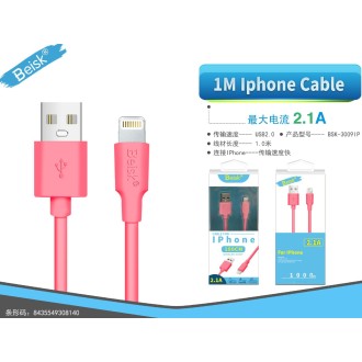 CABLE IPHONE 2.1A 1M BSK-3009IP