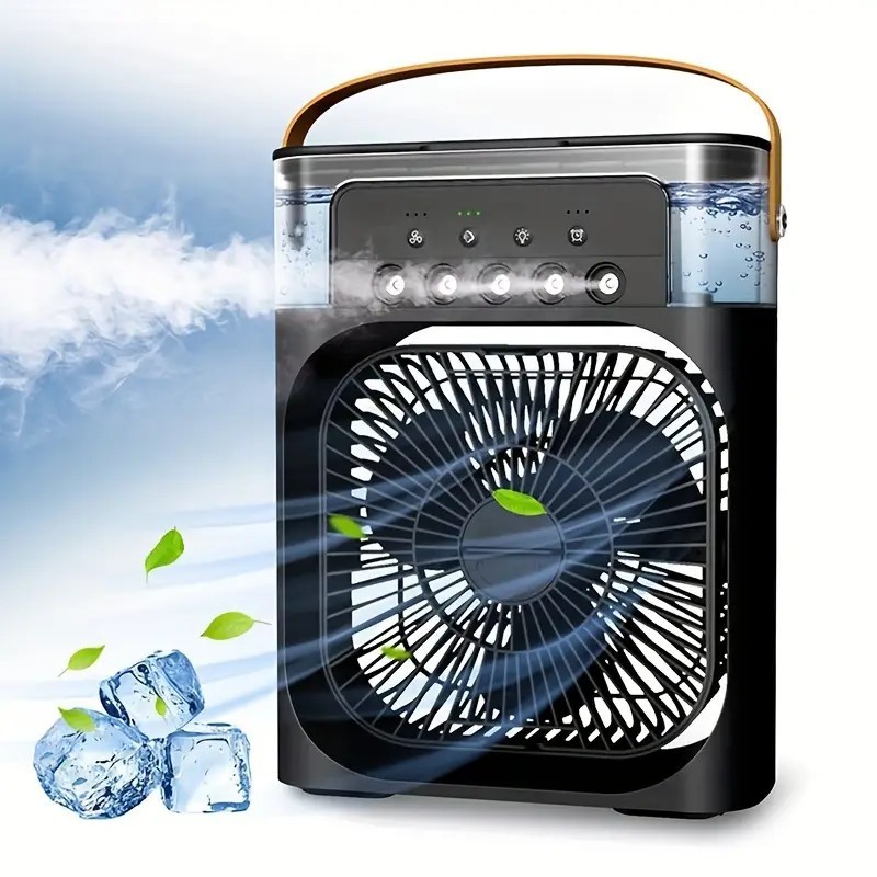 Ventilador USB-C mini, de mesa, nebulizador de agua y difusor de aromas