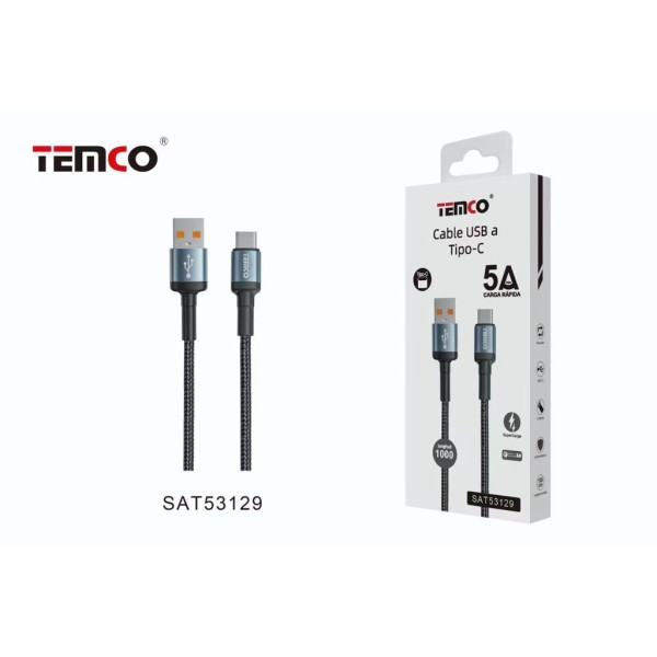 CABLE NAILON USB-TYPE C 5A SAT53129