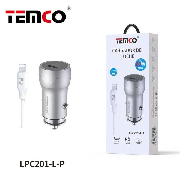 PACH CARG COCHE PD20W+CABLE TIPO C A LIGHTNING