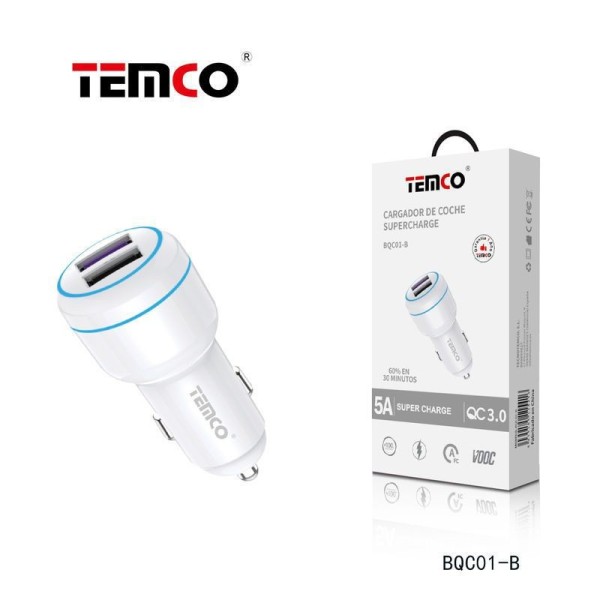 CARGADOR COCHE 2USB SUPERCHAGE 5A