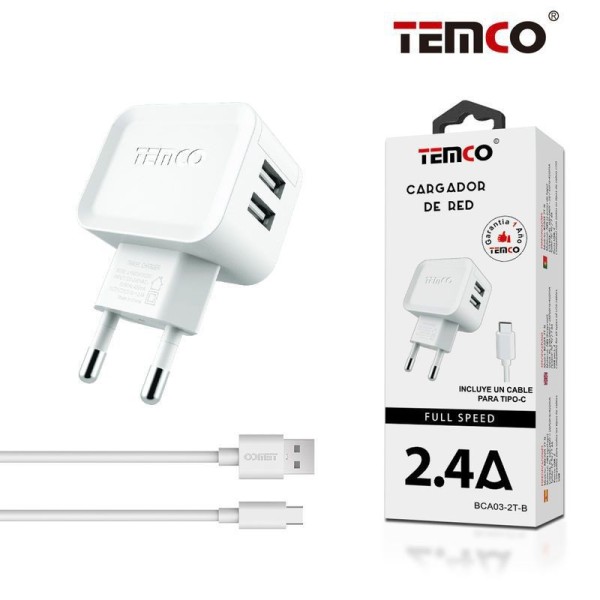 PACK CARGADOR 2.4 + TIPO-C 2A 1M