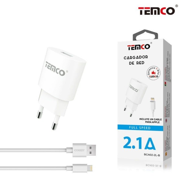 PACK CARGADOR 2.1A+LIGHTNING 2A 1M