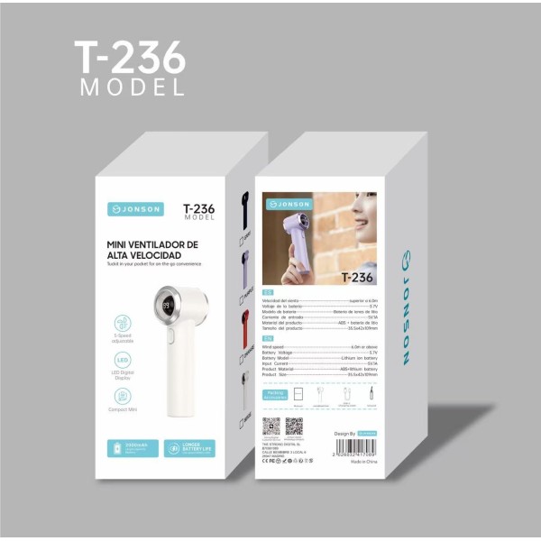 T-236 2000MAH VENTILADOR DE MANO