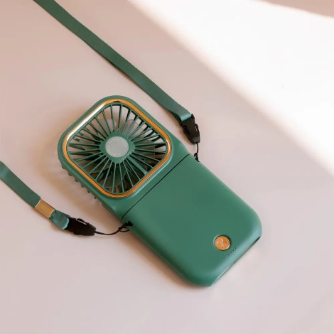 VENTILADOR COLGADOR CUELLO CON POWER BANK  5000MAH  Y SOPORTE