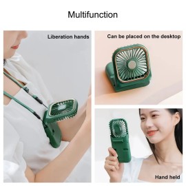 VENTILADOR COLGADOR CUELLO CON POWER BANK  5000MAH  Y SOPORTE