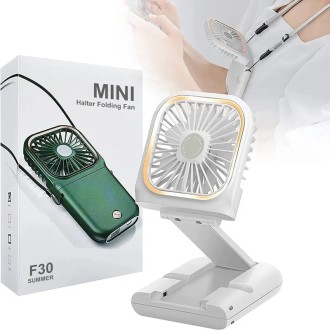 VENTILADOR COLGADOR CUELLO CON POWER BANK  5000MAH  Y SOPORTE
