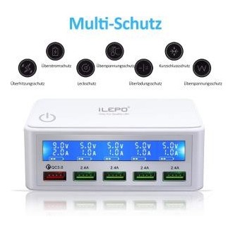 iLEPO Cargador Quick Charger 3.0 50W/10A
