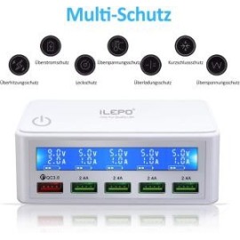 iLEPO Cargador Quick Charger 3.0 50W/10A