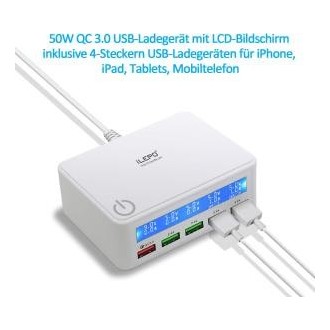 iLEPO Cargador Quick Charger 3.0 50W/10A