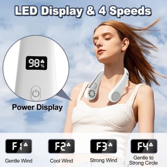 COZII Ventilador de Cuello Portátil Sin Aspas, 4000mAh A16