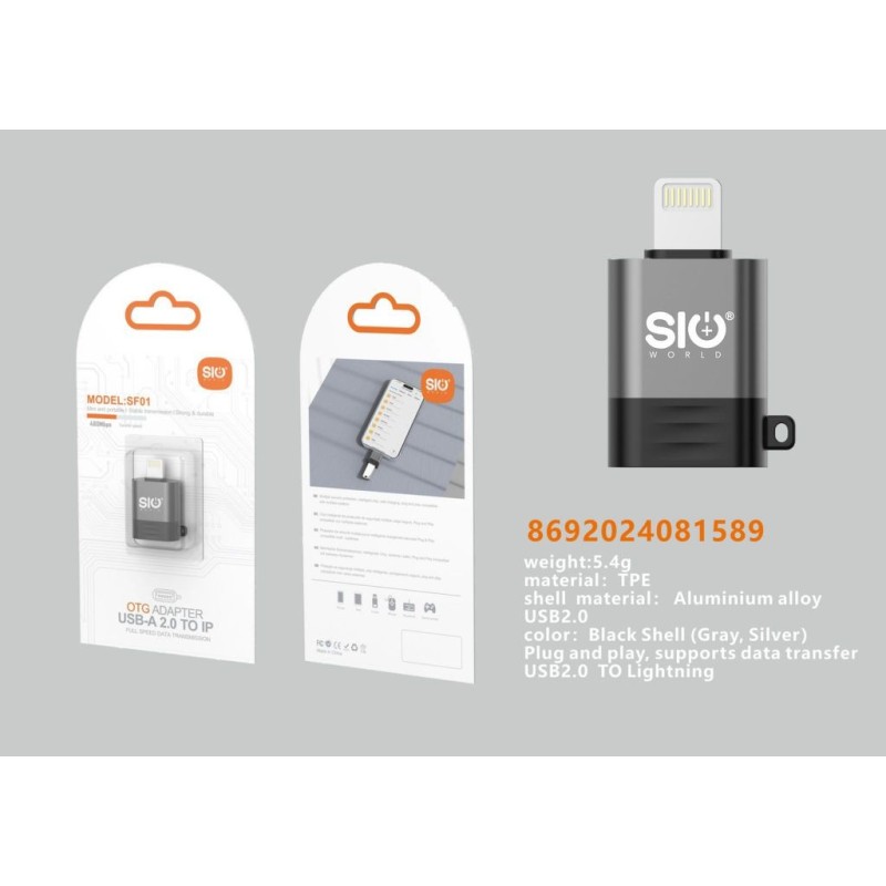 SIO SF01 ADAPTADOR USB - LIGHTNING MACHO