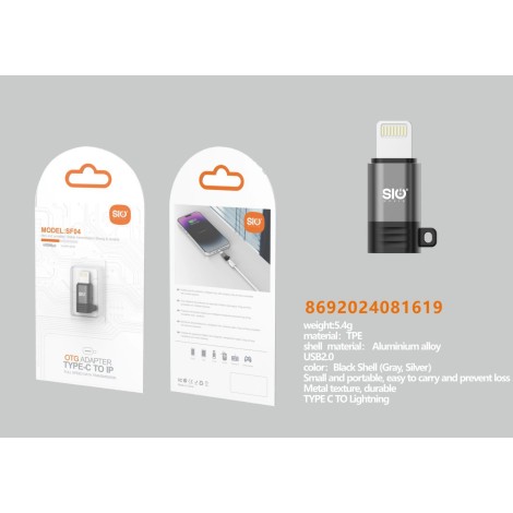 SIO SF04 ADAPTADOR TYPE-C hembra - Lightning macho