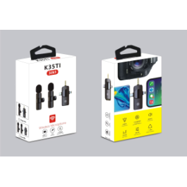 K35TI  Micrófono Lavalier inalámbrico 3 en 1